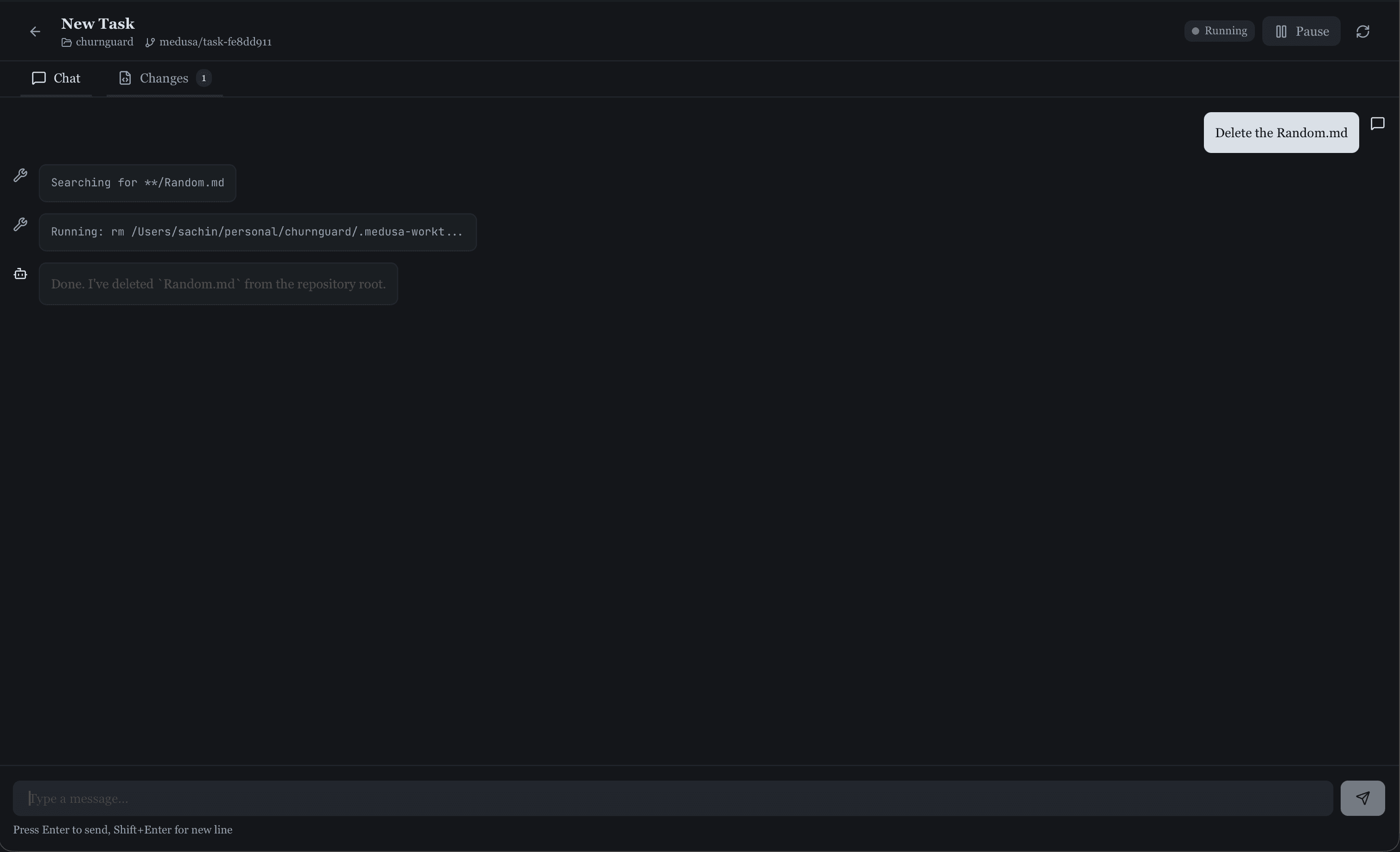 Agent output and chat